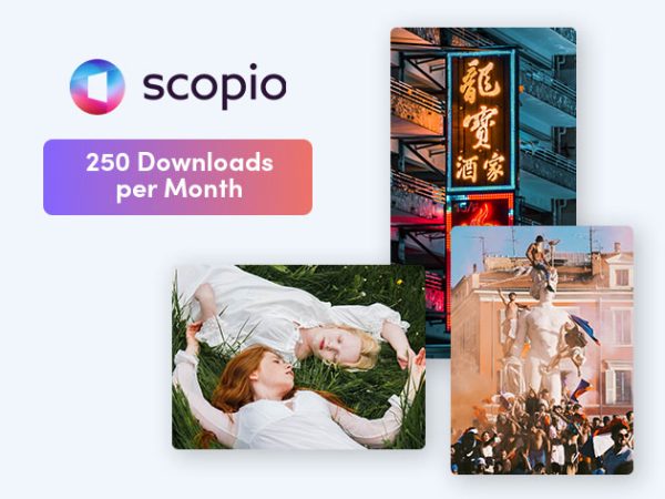 Sales Coupons Deals - Scopio Lifetime Subscription: 250 Downloads/Month for $19