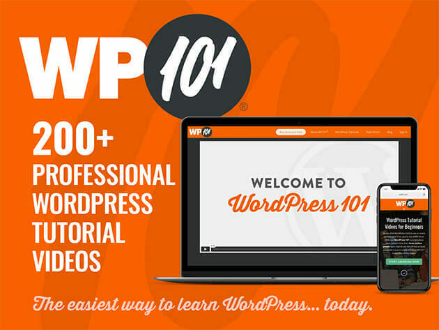 WP101 WordPress Tutorial for Beginners: Lifetime Access for $49