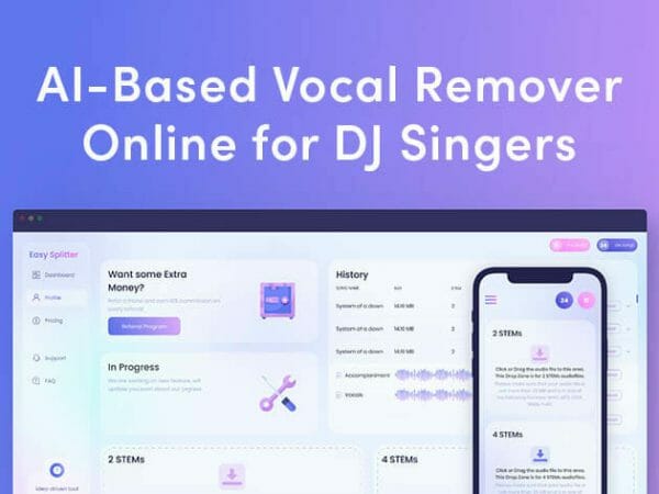 Sales Coupons Deals - EasySplitter AI-Based Vocal Remover: Lifetime Subscription (Pro Plan) for $29