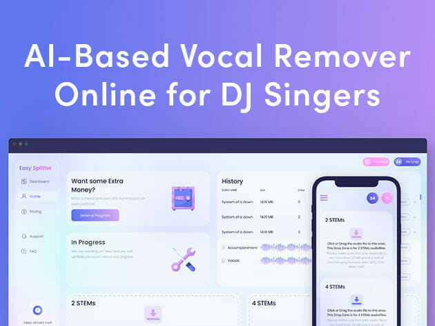 EasySplitter AI-Based Vocal Remover: Lifetime Subscription (Pro Plan) for $29