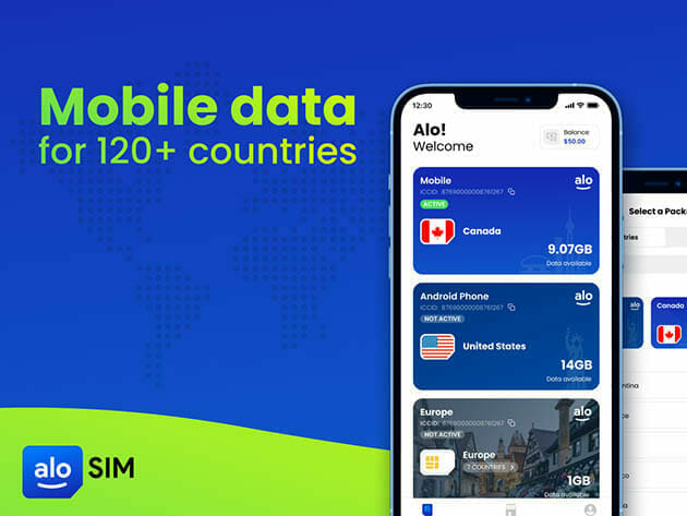 aloSIM Mobile Data Traveler Lifetime eSim Credit: Pay $25 for $50 for $25