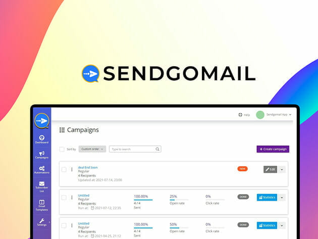 Sendgomail: Lifetime Subscription for $59