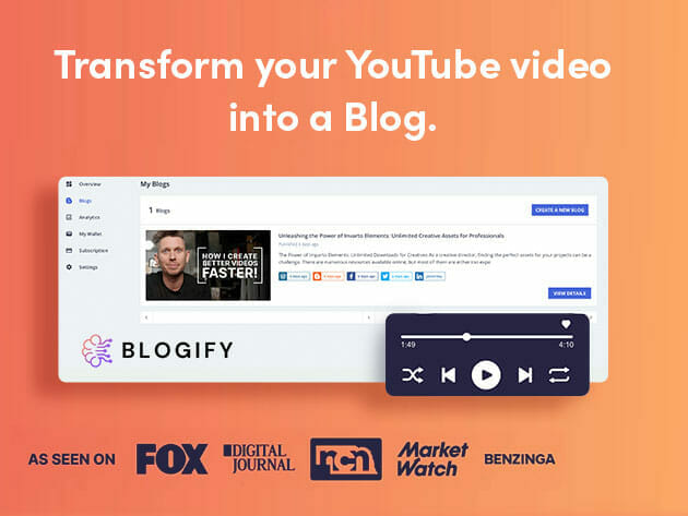 Blogify: Lifetime Subscription (Business Plan) for $199