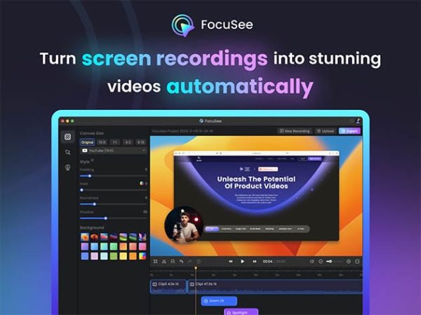 Sales Coupons Deals - FocuSee Screen Recording Tool: One-Time Lifetime Subscription for $39